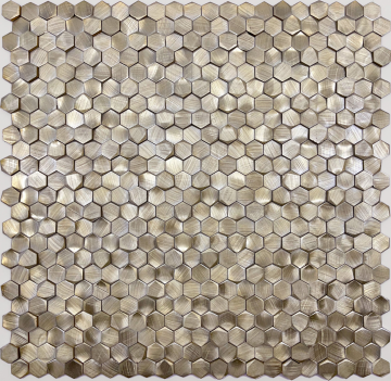 Карвинг 60x60 Alchimia (Алхимия) Leedo ceramica: Aluminium 3D Hexagon Gold 8x14x6