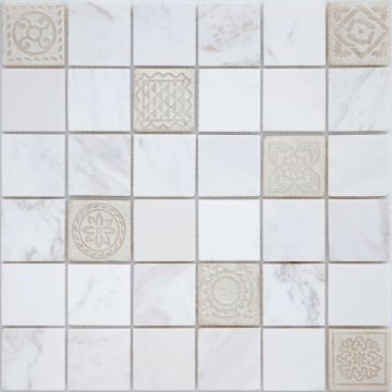 Карвинг 60x60 Art Stone (Арт Камень) Leedo ceramica: Art Dolomiti bianco MAT 48x48x8