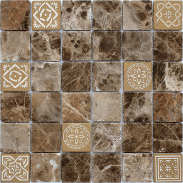 Карвинг 60x60 Art Stone (Арт Камень) Leedo ceramica: Art Emperador Dark MAT 48x48x8