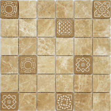 Карвинг 60x60 Art Stone (Арт Камень) Leedo ceramica: Art Emperador Light MAT 48x48x8