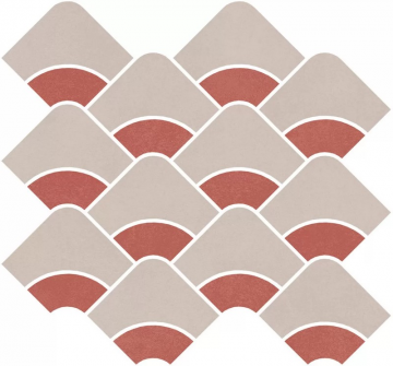 Карвинг 60x60 Таделакт Kerama Marazzi: Таделакт наборный бежевый светлый, красный матовый обрезной 30x28x0,9