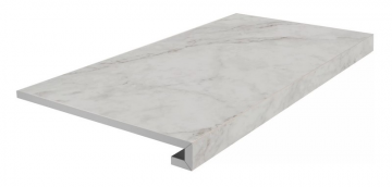 Карвинг 60x60 Тубкаль Kerama Marazzi: Ступень фронтальная клееная Тубкаль белый матовый обрезной 33x60x0,9